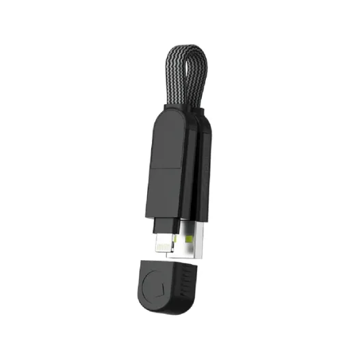 صورة كابل الشحن Rolling Square InCharge X 100W 6 في 1 - أسود (طول 0.25 قدم)