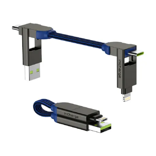 صورة كابل الشحن Rolling Square InCharge X 100W 6 في 1 - أزرق
