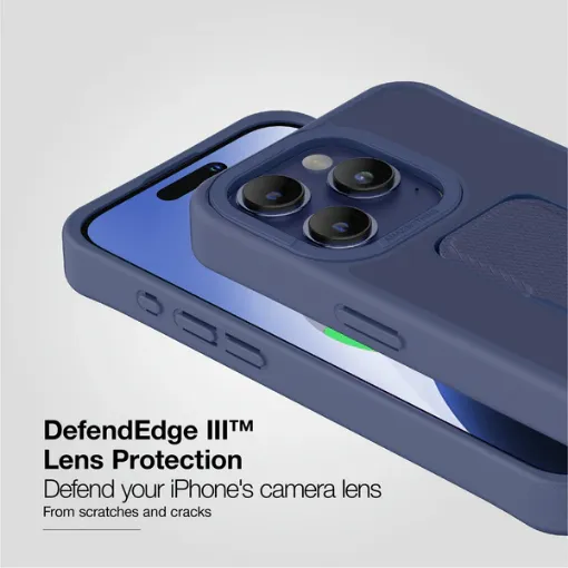 صورة غطاء AT MATTE PRO المقاوم للصدمات مع دعم MagSafe لهاتف iPhone 15 Pro Max – اللون: أزرق