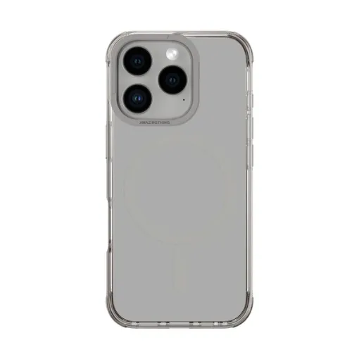 صورة غطاء AT OMNI MagSafe المقاوم للصدمات لهاتف iPhone 16 Pro بحجم 63 باللون الرمادي