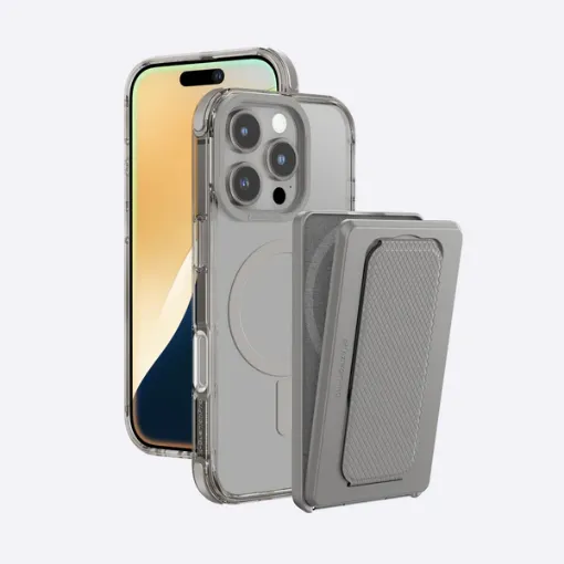 صورة غطاء AT OMNI MagSafe المقاوم للصدمات مع حامل لهاتف iPhone 16 Pro بحجم 63