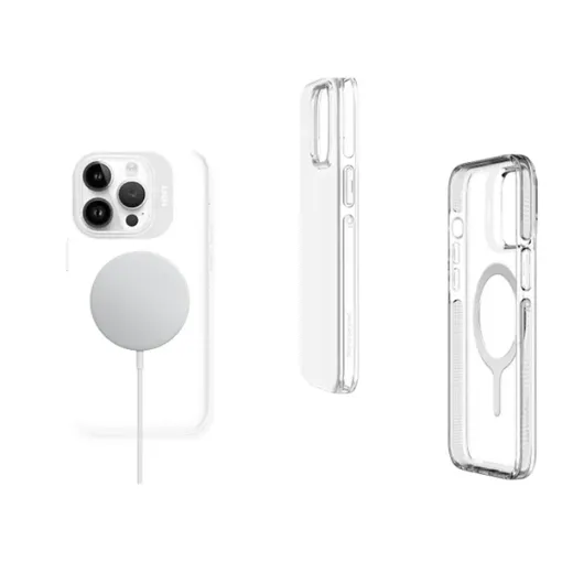 صورة غطاء MOFT القوي مع دعم MagSafe لهاتف iPhone 13 Pro – أبيض شفاف