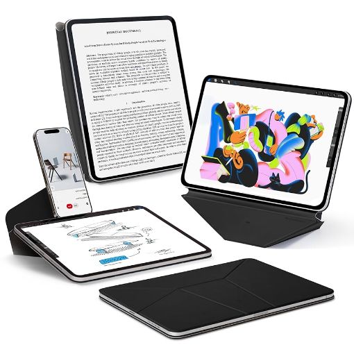 صورة                                                                                                                                                                                                                                                                                                                                                                                                                                         MOFT Dynamic Folio لجهاز iPad Mini (الجيل 6 إلى الجيل 7) -غطاء  أسود نفاث