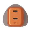 صورة شاحن Momax 1-Charge 45W 2-Port GaN (برتقالي)