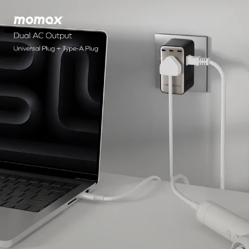 صورة Momax 1-World2 45W 5 Port Dual AC Travel Adaptor