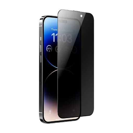 صورة لآيفون 17 برو (6.3 إنش) – زجاج حماية ثلاثي الأبعاد بالكامل فيوجن مع فلتر غبار وخصوصية تايتان